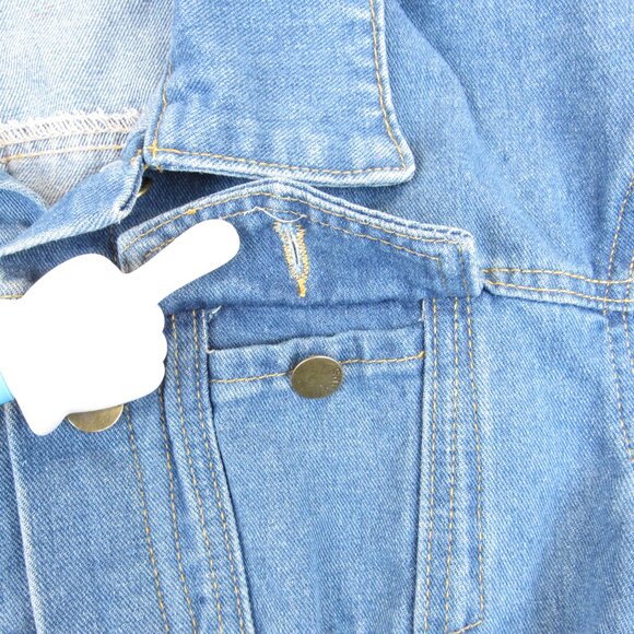 Corset Denim Dress Medium Wash Jean Women's Size S Long Sleeve No Stretch - Picture 3 of 8